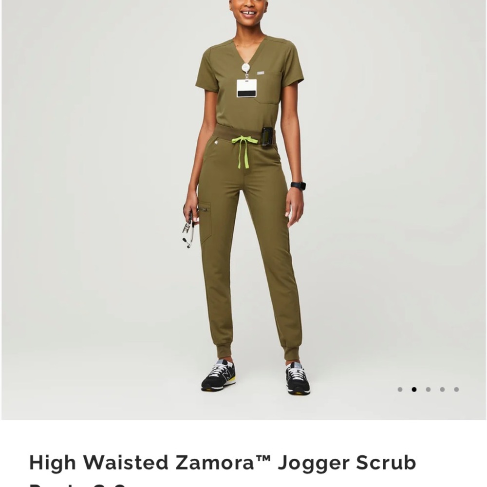 (M) FIGS Martini Olive Zamora High Waisted 2.0 Jogger
